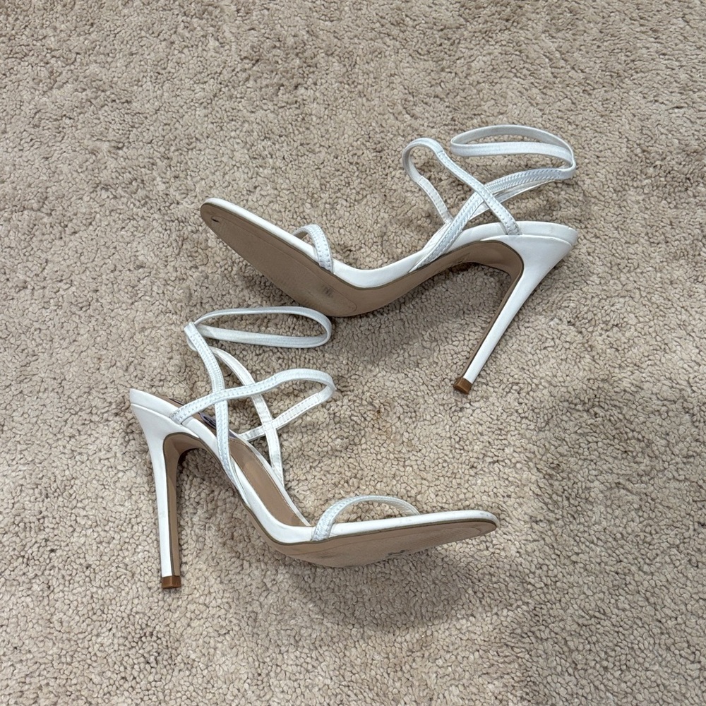 Elegant White Steve Madden Strappy Heels